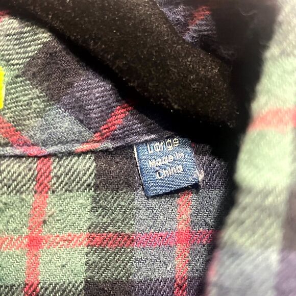 William Murray Golf Flannel Shirt Mens L Multicolor Plaid Cotton Stretch Pleated - Picture 8 of 16